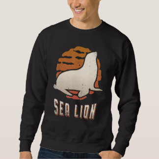 Sea Lion Vintage Retro Classic Animal Sunset Trui