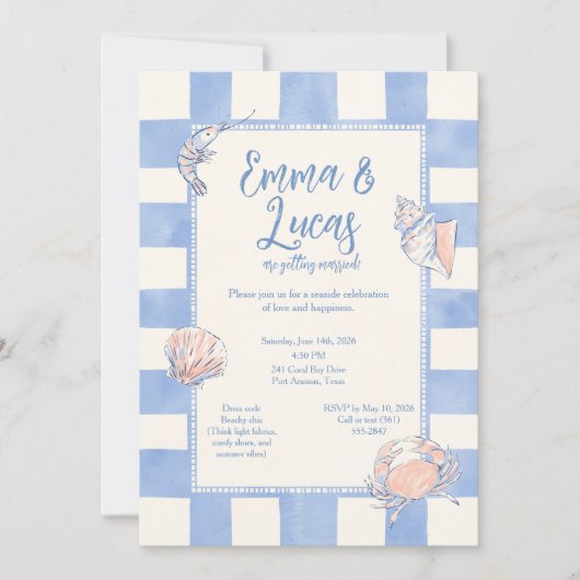 sea love Invitation Kaart (Voorkant)