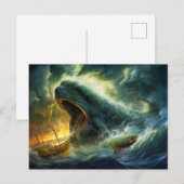 Sea Monster Emerging from Waves Fantasy Painting Briefkaart (Voorkant / Achterkant)