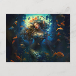 Sea Nymph Surrounded by Fish Fantasy Painting Briefkaart
