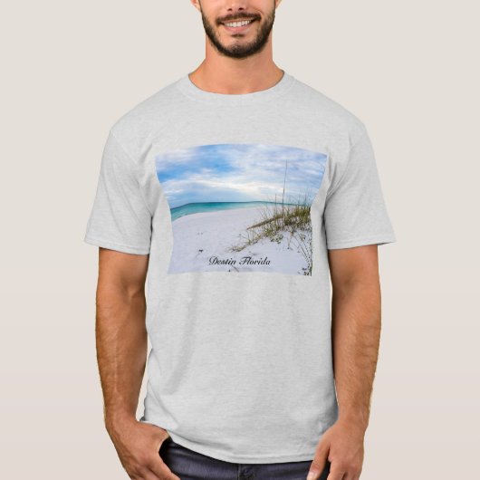 Sea Oats And White Sand Beach Morning T-Shirt (Voorkant)