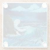 "Sea of Power" Coaster design Glazen Onderzetter (Achterkant)