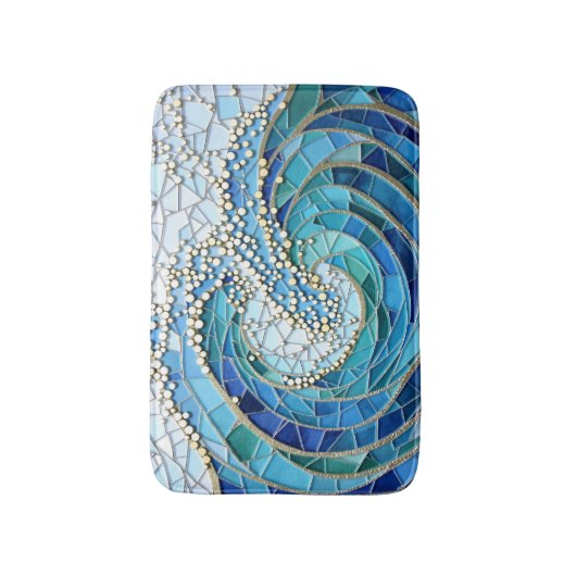 Sea of Waves Mosaic Art Badmat (Voorkant Verticaal)
