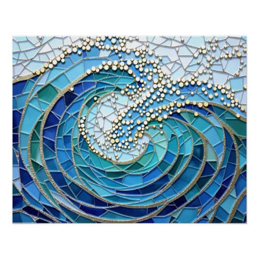 Sea of Waves Mosaic Art Perfect Poster (Voorkant)