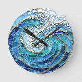 Sea of Waves Mosaic Art Ronde Klok (Voorkant)