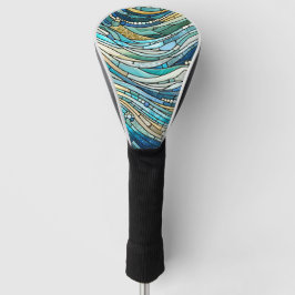 Sea of Waves Teal Mosaic Fine Art Golfheadcover