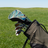 Sea of Waves Teal Mosaic Fine Art Golfheadcover (Insitu)