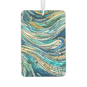 Sea of Waves Teal Mosaic Fine Art Luchtverfrisser (Achterkant)