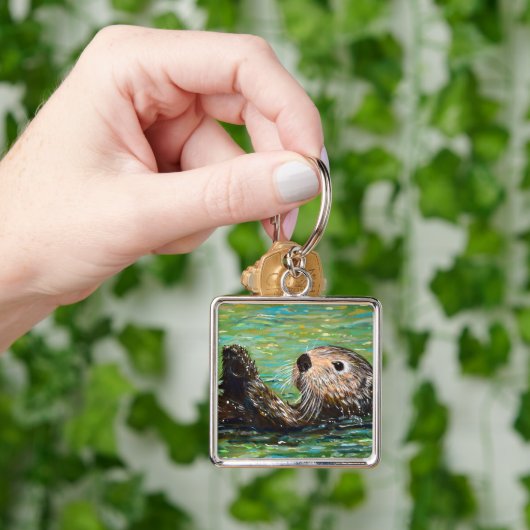 Sea Otter Painting Keychain (Hand)