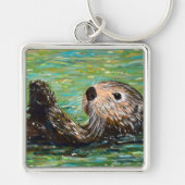 Sea Otter Painting Keychain (Voorkant)