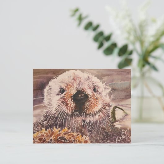 Sea Otter Postcard Briefkaart (Staand voorkant)