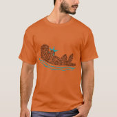 Sea Otter Silhouette Art made from Ocean Creatures T-shirt (Voorkant)