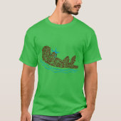 Sea Otter Silhouette Art made from Ocean Creatures T-shirt (Voorkant)