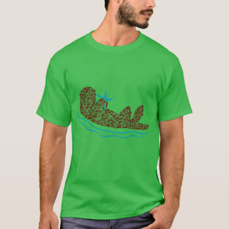 Sea Otter Silhouette Art made from Ocean Creatures T-shirt