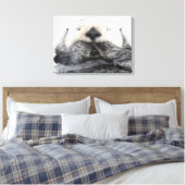 Sea Otter Sleeping Canvas Afdruk (Insitu (Slaapkamer))