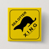 Sea Otter Xing Vierkante Button 5,1 Cm (Voorkant)