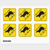 Sea Otter Xing Vierkante Sticker (Vel)