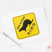 Sea Otter Xing Vierkante Sticker (Envelop)