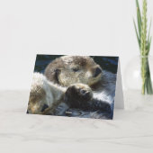 Sea-otters wedding day card kaart (Achterkant)