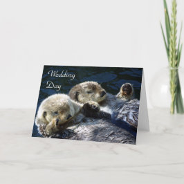 Sea-otters wedding day card kaart
