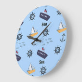 Sea pattern on blue grote klok (Hoek)