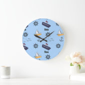 Sea pattern on blue grote klok (Huis)