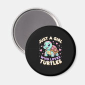 Sea Reptile Turtle Lovers Just A Girl Who Loves Tu Magneet (Voorkant / Achterkant)