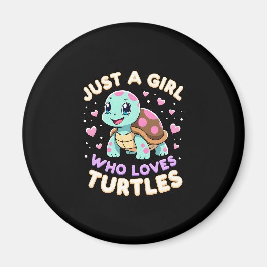 Sea Reptile Turtle Lovers Just A Girl Who Loves Tu Magneet (Voorkant)