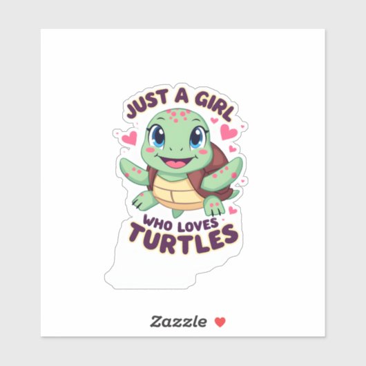 Sea Reptile Turtle Lovers Just A Girl Who Loves Tu Sticker (Vel)