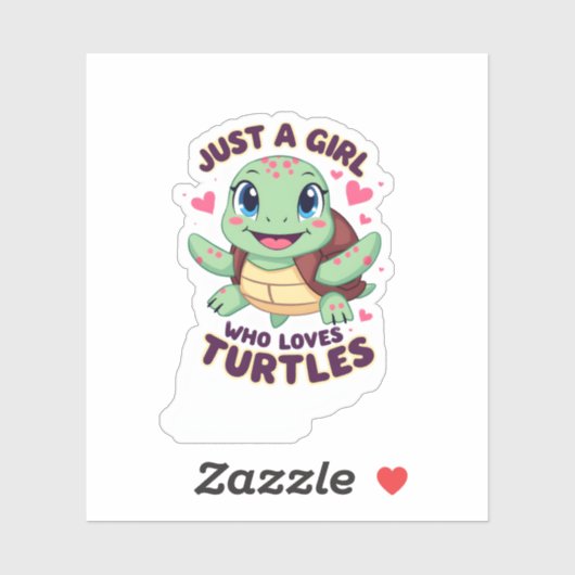 Sea Reptile Turtle Lovers Just A Girl Who Loves Tu Sticker (Vel)