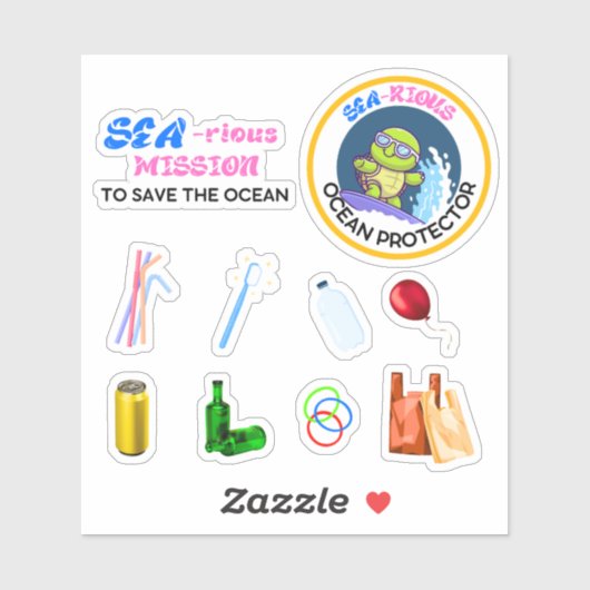 Sea-riously Fun Ocean Protector Scavenger Hunt Sticker (Vel)