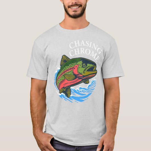 Sea Run Cutthroat Chasing Chrome Trout T-shirt (Voorkant)