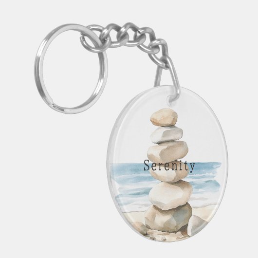 Sea Sand Rocks Serenity Beach Dream Sleutelhanger (Voorkant Links)
