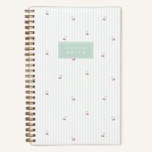 Sea | Scattered Cherry Pinstripe Personalized Notitieboek (Voorkant)
