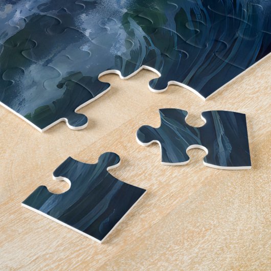 Sea Serpent Attacking Ship in Storm Fantasy Painti Legpuzzel (Zijkant)