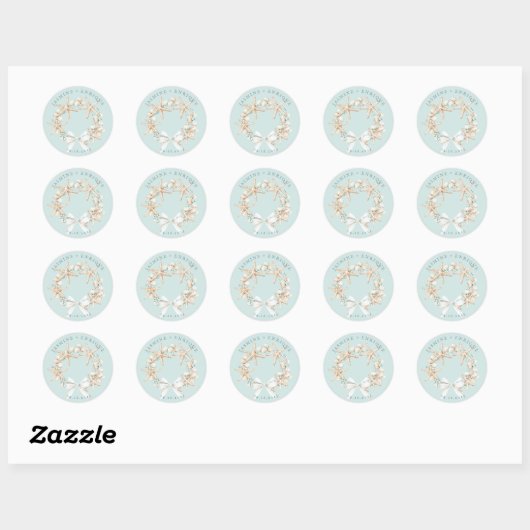 Sea Shell | Beach Wedding Ronde Sticker (Vel)