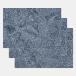 Sea Shell Coastal Beach Dusty Blue Decoupage Inpakpapier Vel