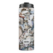 Sea Shells aangepaste monogram tumbler Thermosbeker (Voorkant)