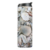 Sea Shells aangepaste monogram tumbler Thermosbeker (Gedraaid links)