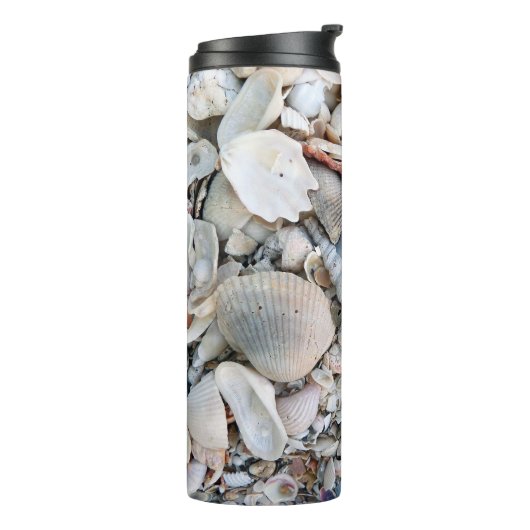 Sea Shells aangepaste monogram tumbler Thermosbeker (Gedraaid links)