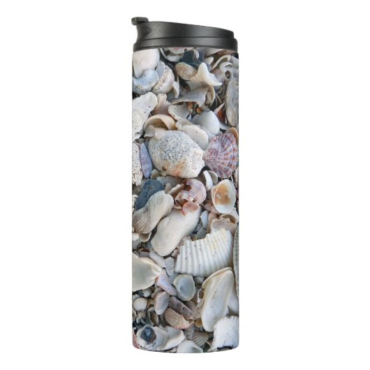 Sea Shells aangepaste monogram tumbler Thermosbeker (Geroteerd rechts)