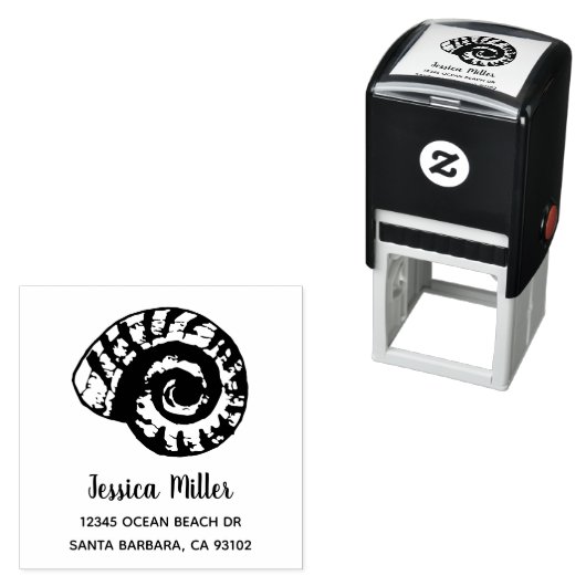 Sea Shells Aangepaste naam Retouradres Zelfinktende Stempel (In situ)