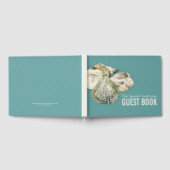 Sea shells art blauwgroen chevron gastenboek (Volledig)