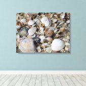 Sea Shells Beach Scene Macro Fotobehang Canvas Afdruk (Insitu (Houten vloer))