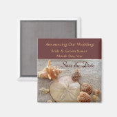 Sea Shells Bruiloft Save the Date Magnet (Voorkant / Achterkant)
