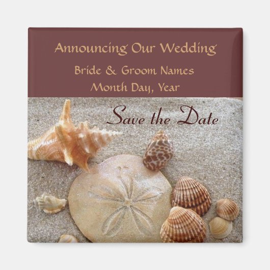 Sea Shells Bruiloft Save the Date Magnet (Voorkant)