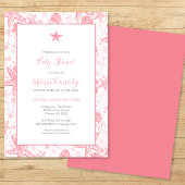Sea Shells en Starfish Girl Baby shower Kaart