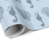 Sea Shells en Zee Horses Verjaardag Cadeaupapier (Rol Hoek)