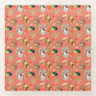 SEA SHELLS GLAZEN ONDERZETTER