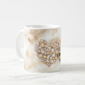 Sea Shells Heart Beach Happy Place Koffiemok (Voorkant links)